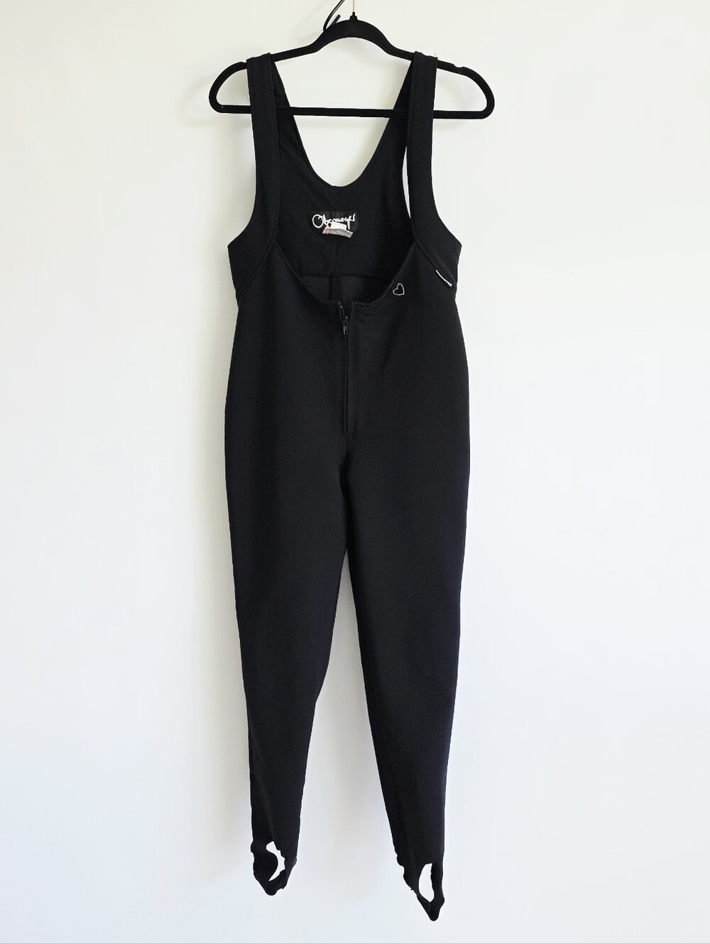 Vintage Obermeyer Black Overall One Piece Bib Stirrup Ski Suit Women's Size 12R